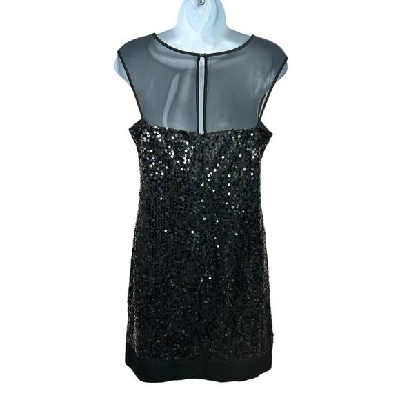 Max and Cleo By BCBG Black Sequin Cocktail Dress Sz 8 Mini Sleeveless MYJ60855 - Picture 7 of 8